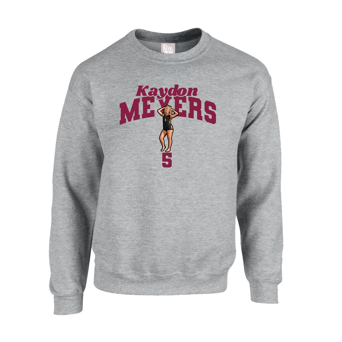 Fleece Crew — Signature Arch in Grey