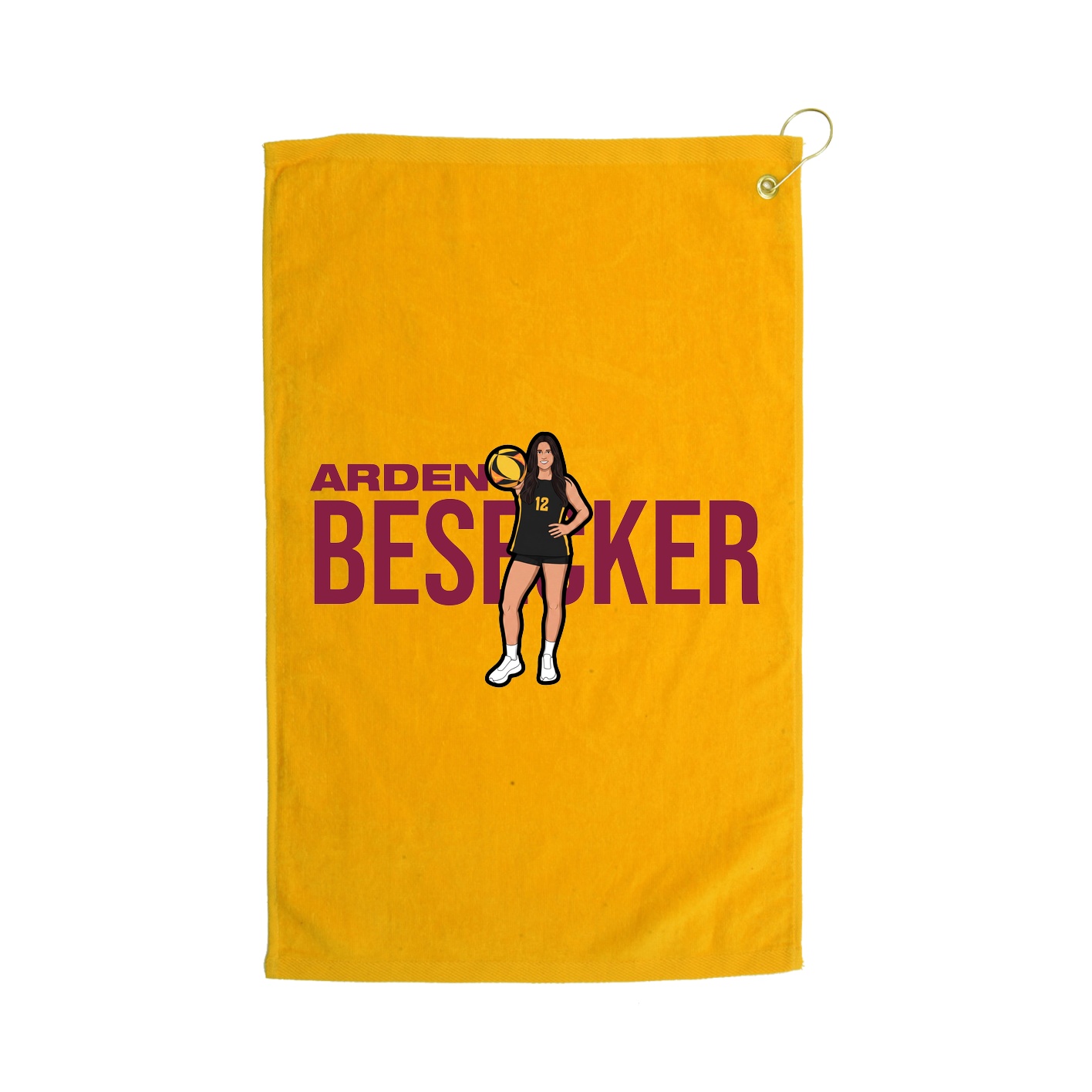 Golf Towel — Player Name in Gold
