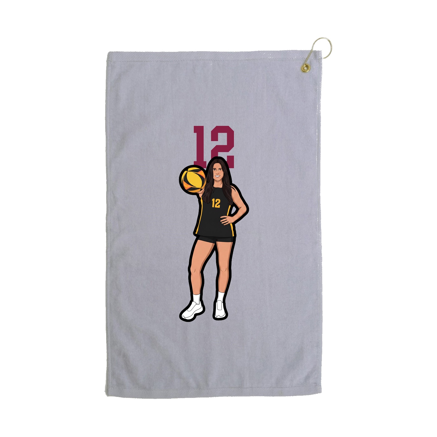 Golf Towel — Number Top in Grey