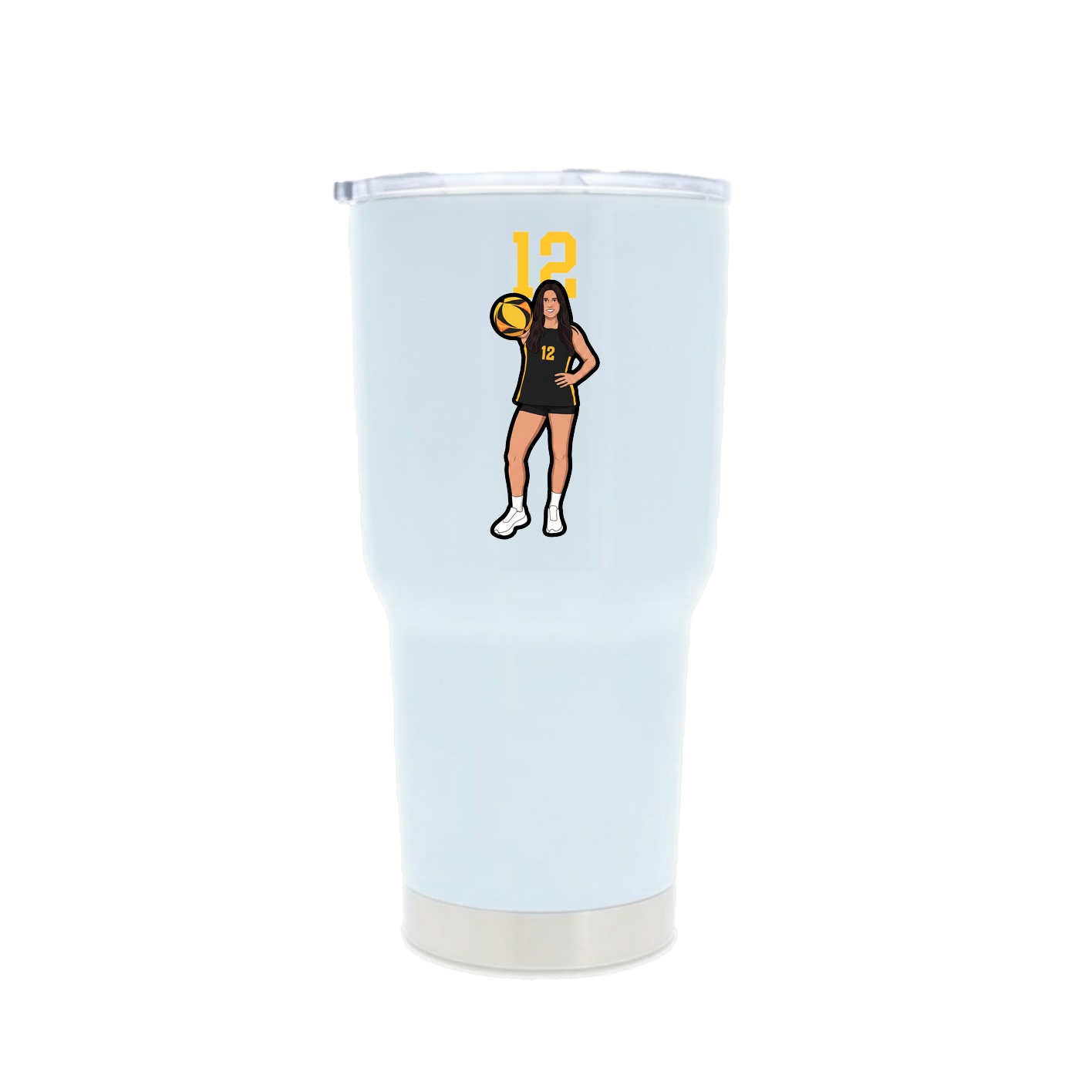 30oz Stainless Steel Tumbler — Number Top in White
