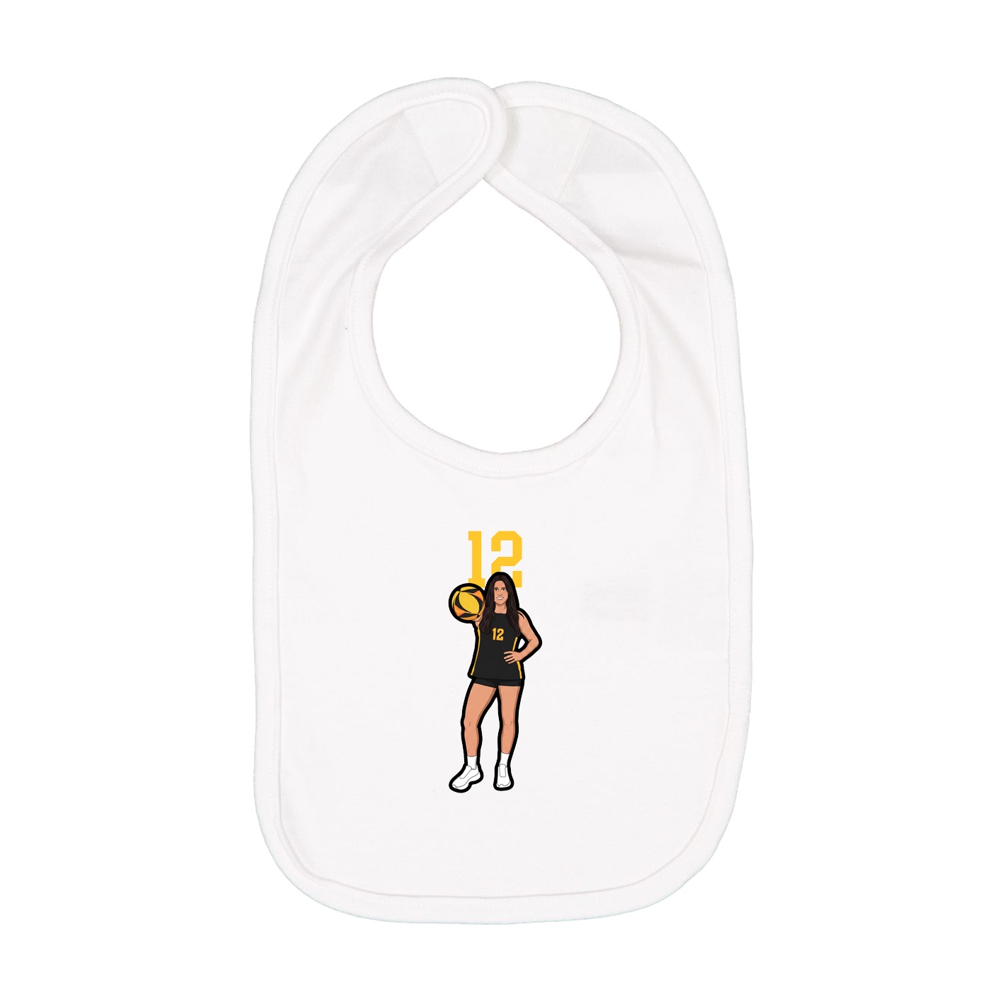 Infant Bib — Number Top in White