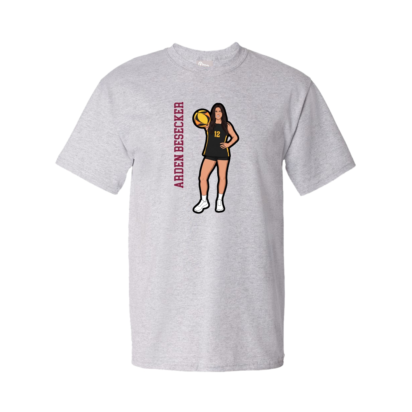 Youth Tee — Name Vertical in Grey