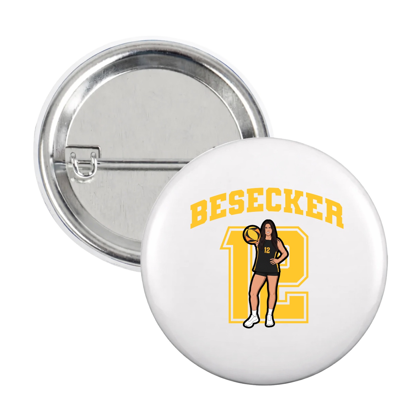 Game Day Button — Number in White