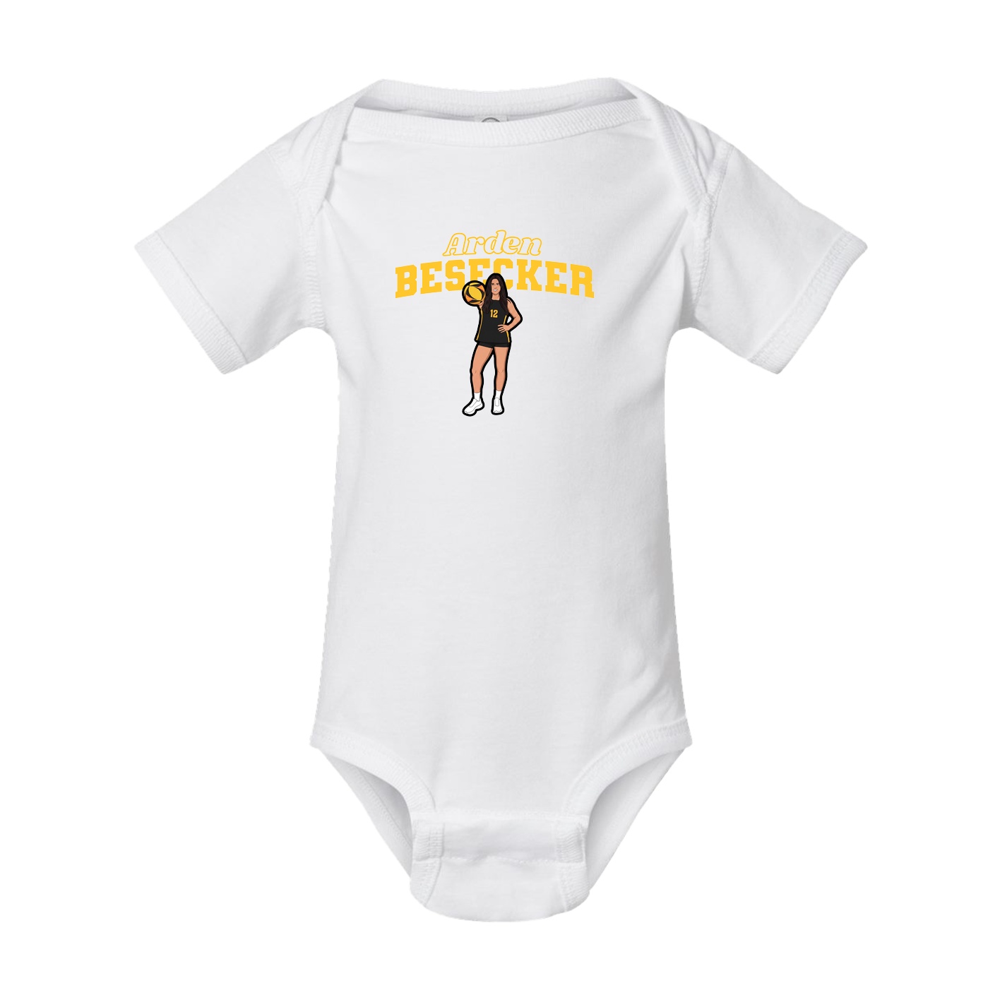 Baby Onesie — Name Arch in White