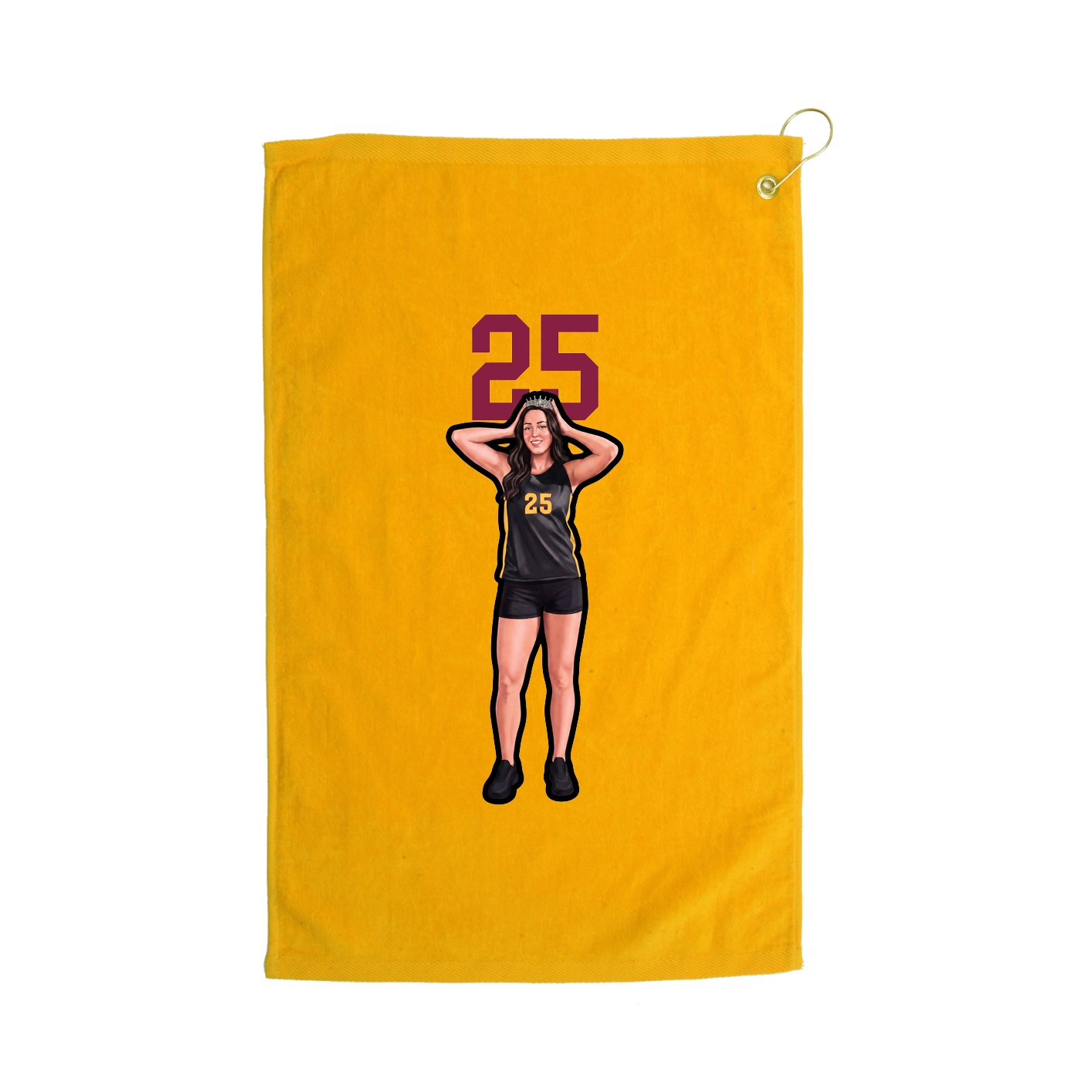 Golf Towel — Number Top in Gold