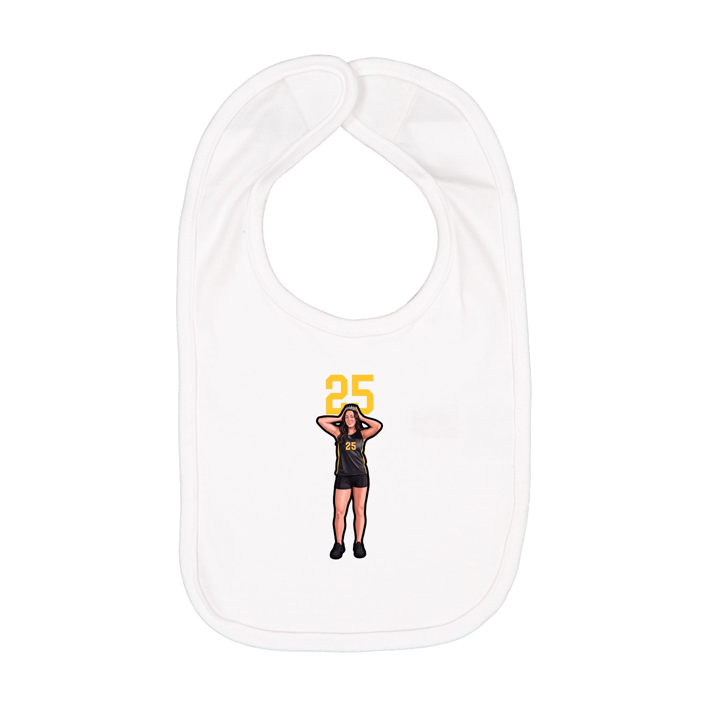 Infant Bib — Number Top in White
