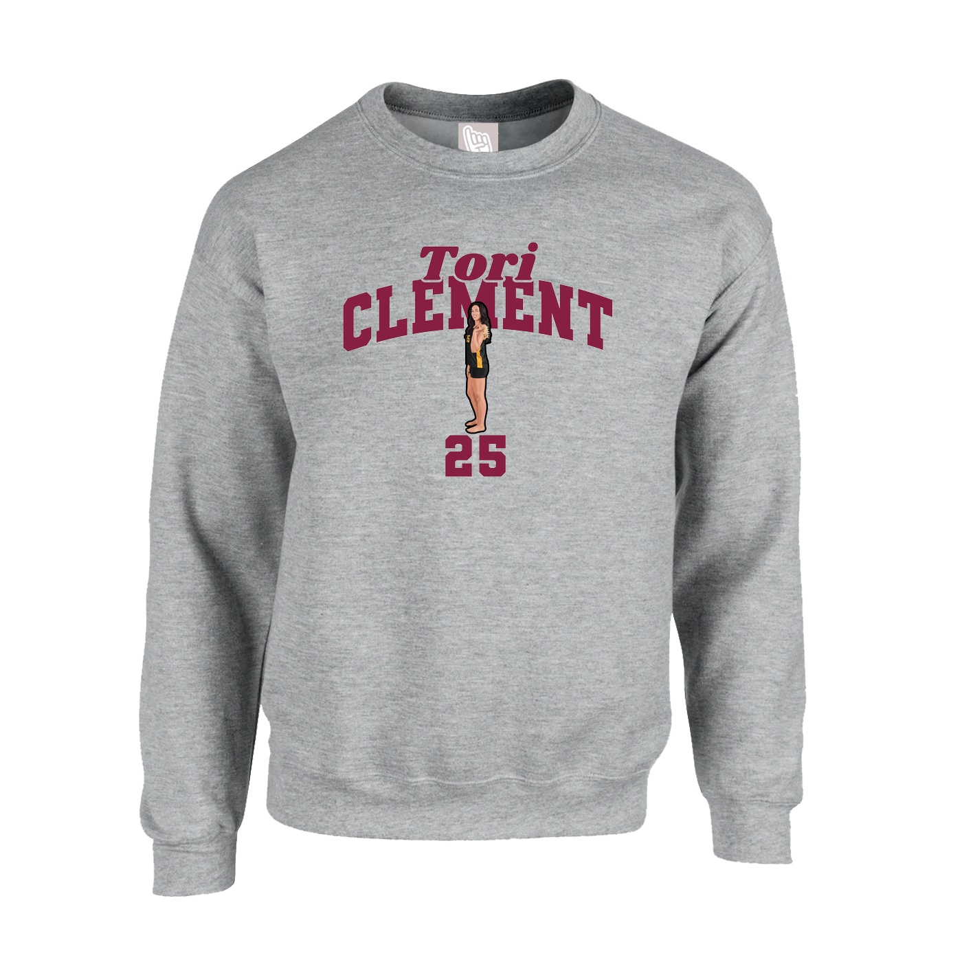 Fleece Crew — Signature Arch in Grey