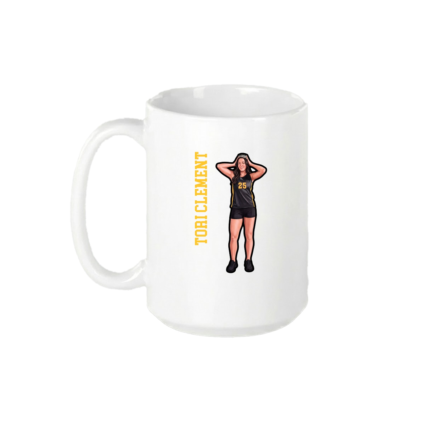 15oz Coffee Mug — Name Vertical in White