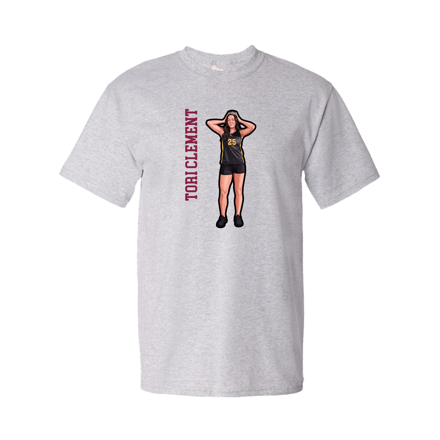 Youth Tee — Name Vertical in Grey