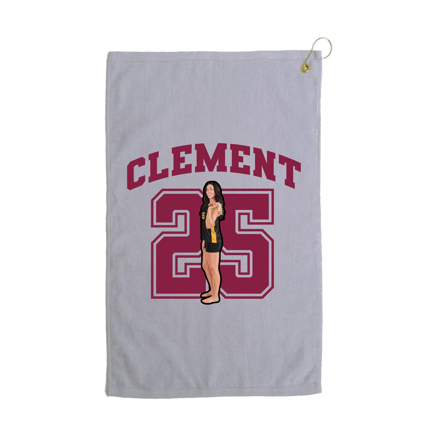 Golf Towel — Number in Grey