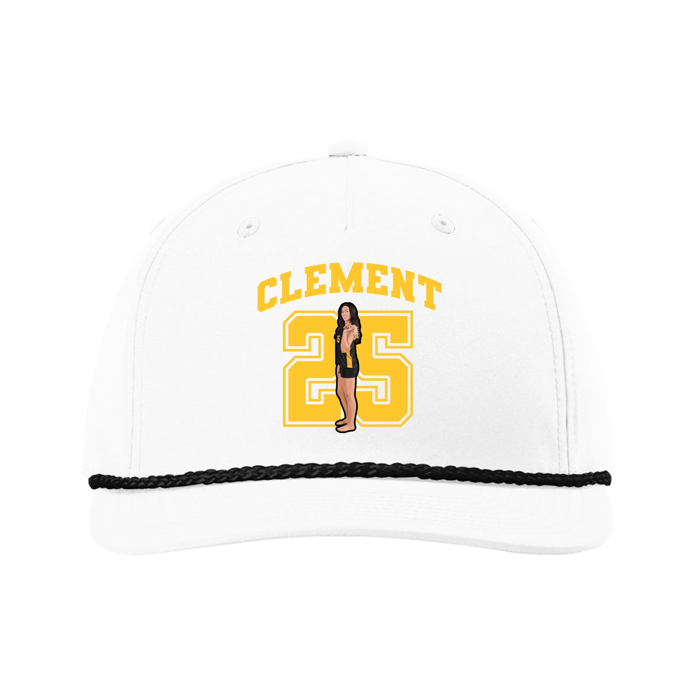 Five-Panel Classic Rope Cap — Number in White