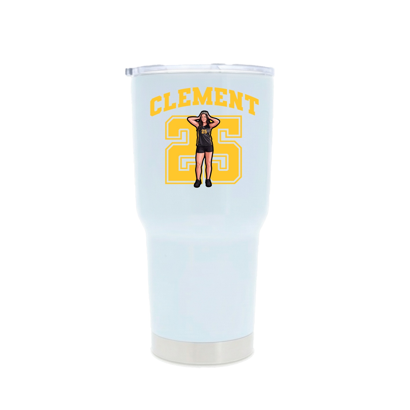 30oz Stainless Steel Tumbler — Number in White