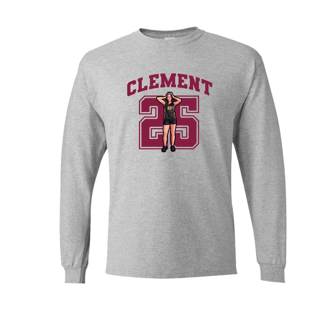 Long Sleeve Tee — Number in Grey