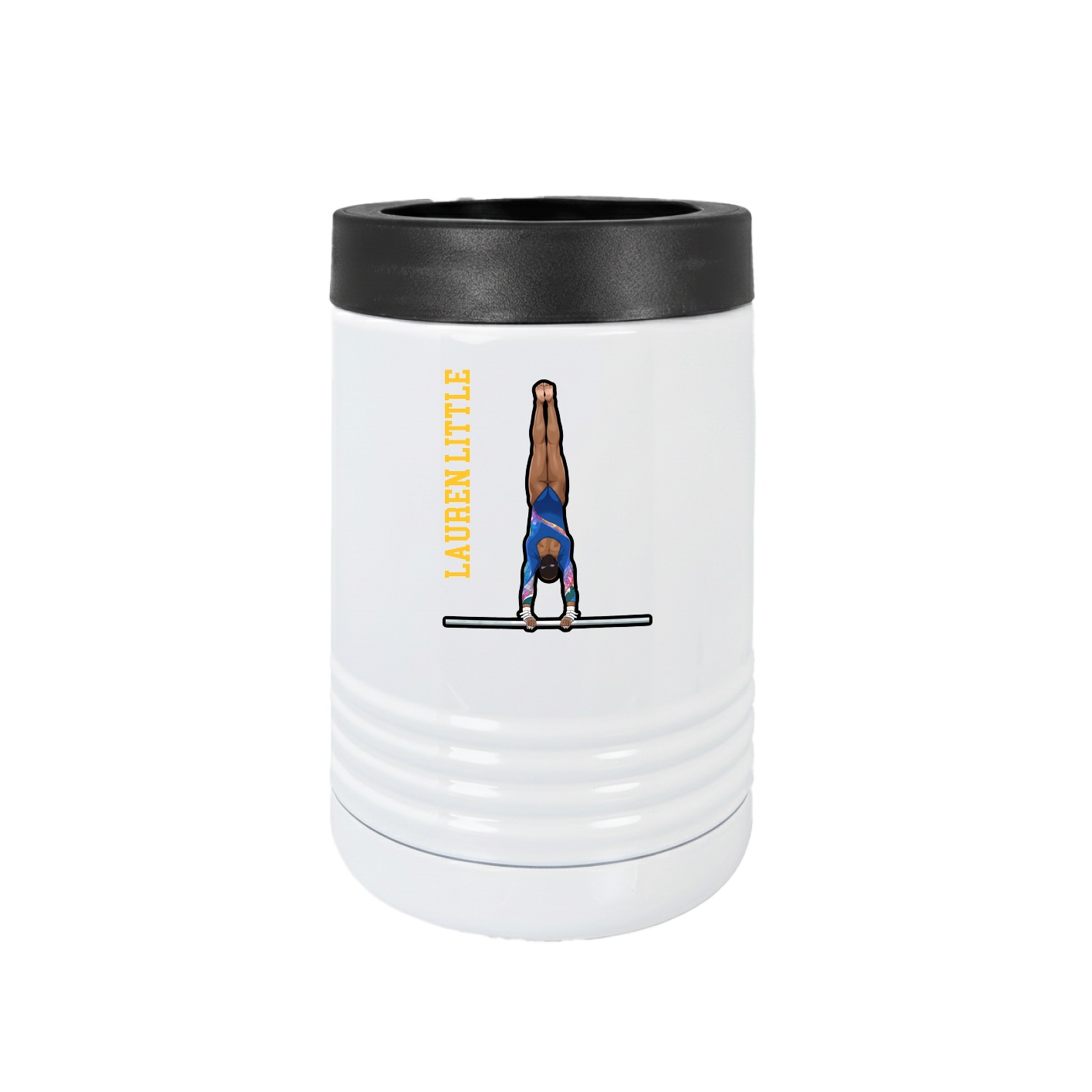 Beverage Holder — Name Vertical in White