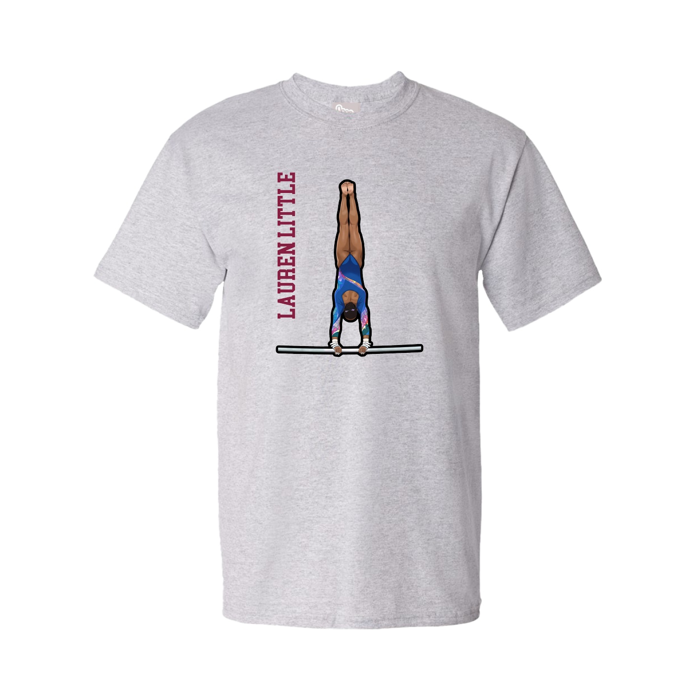 Tee — Name Vertical in Grey