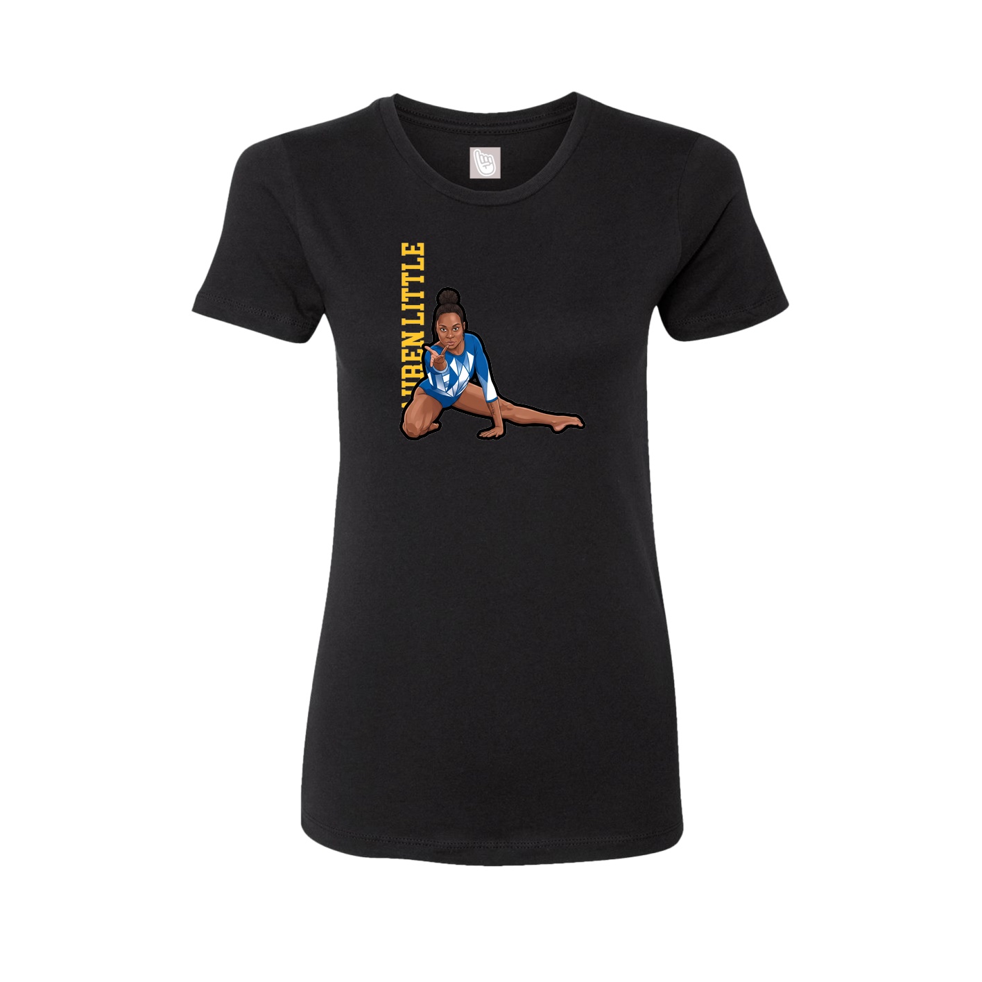 Fitted Women's Tee — Name Vertical in Black