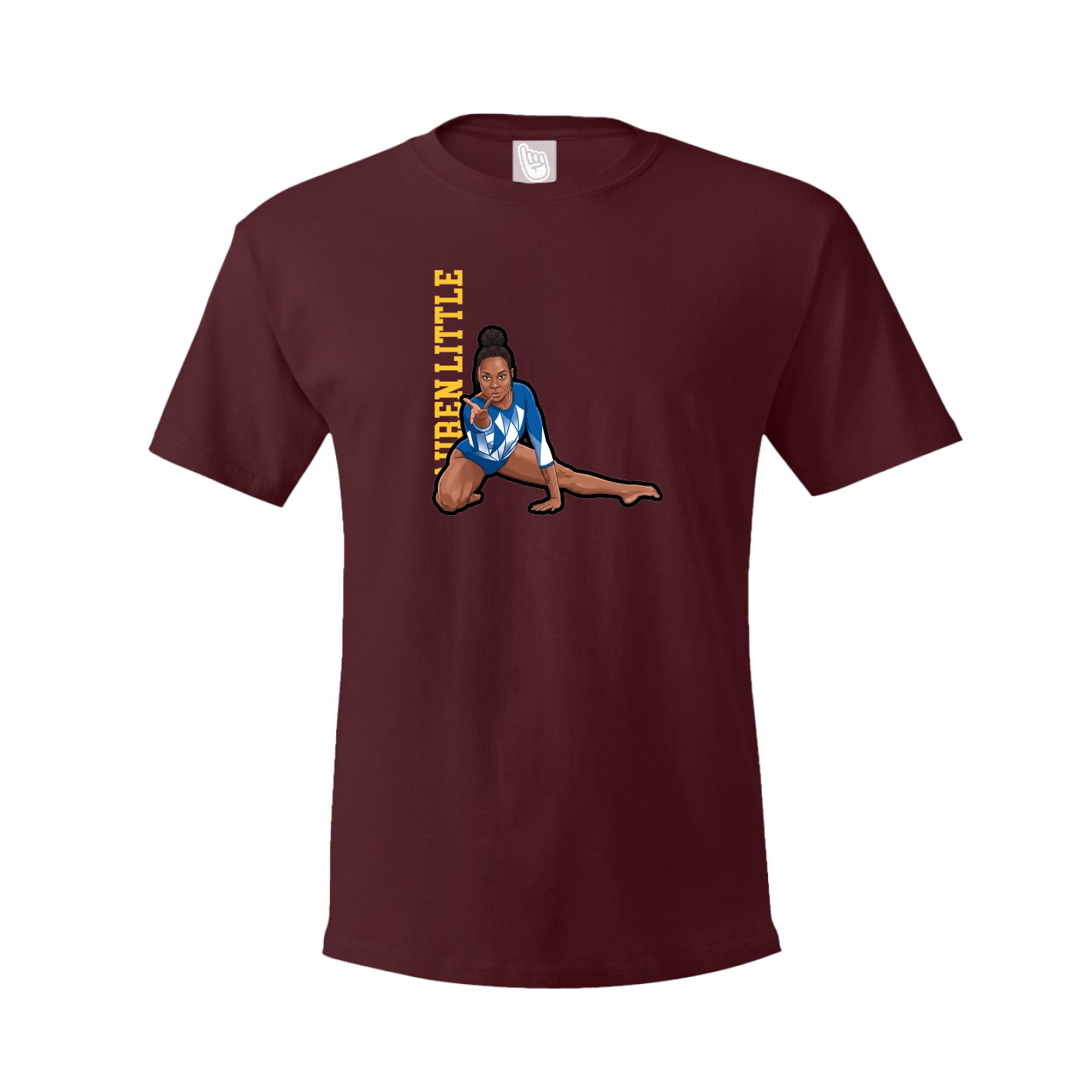 Youth Tee — Name Vertical in Maroon