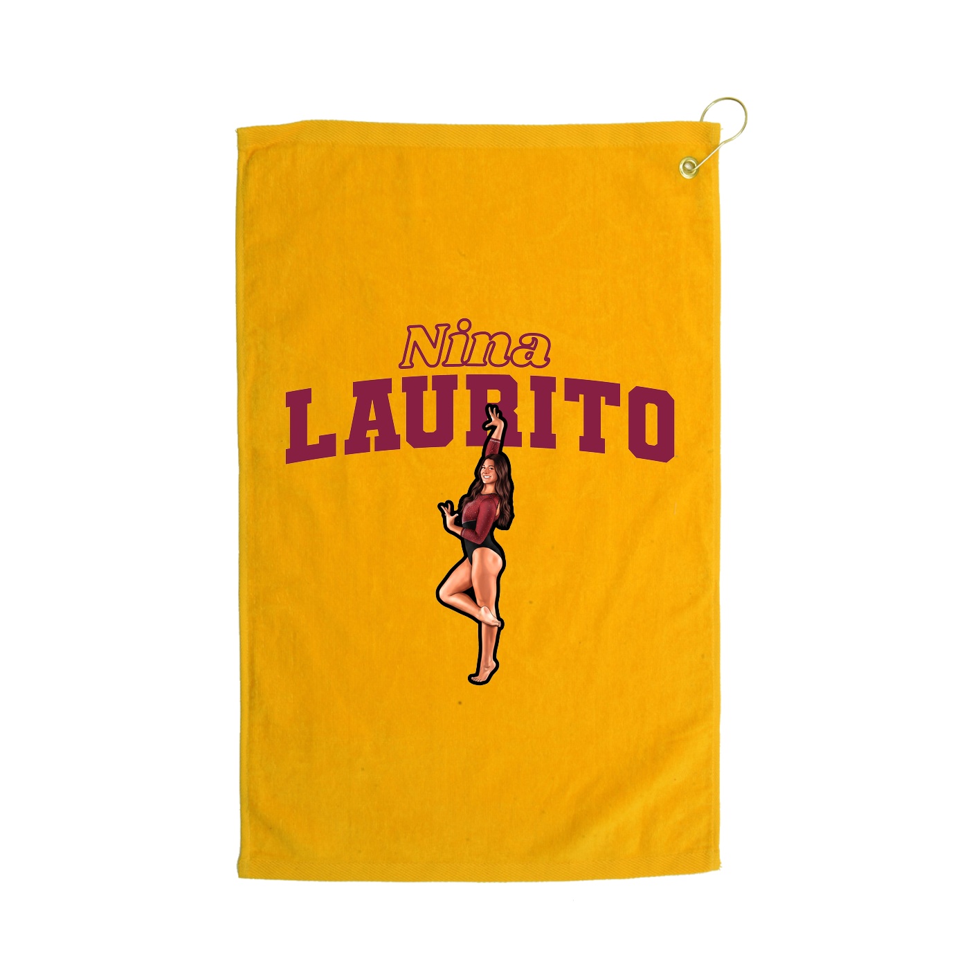 Golf Towel — Name Arch in Gold
