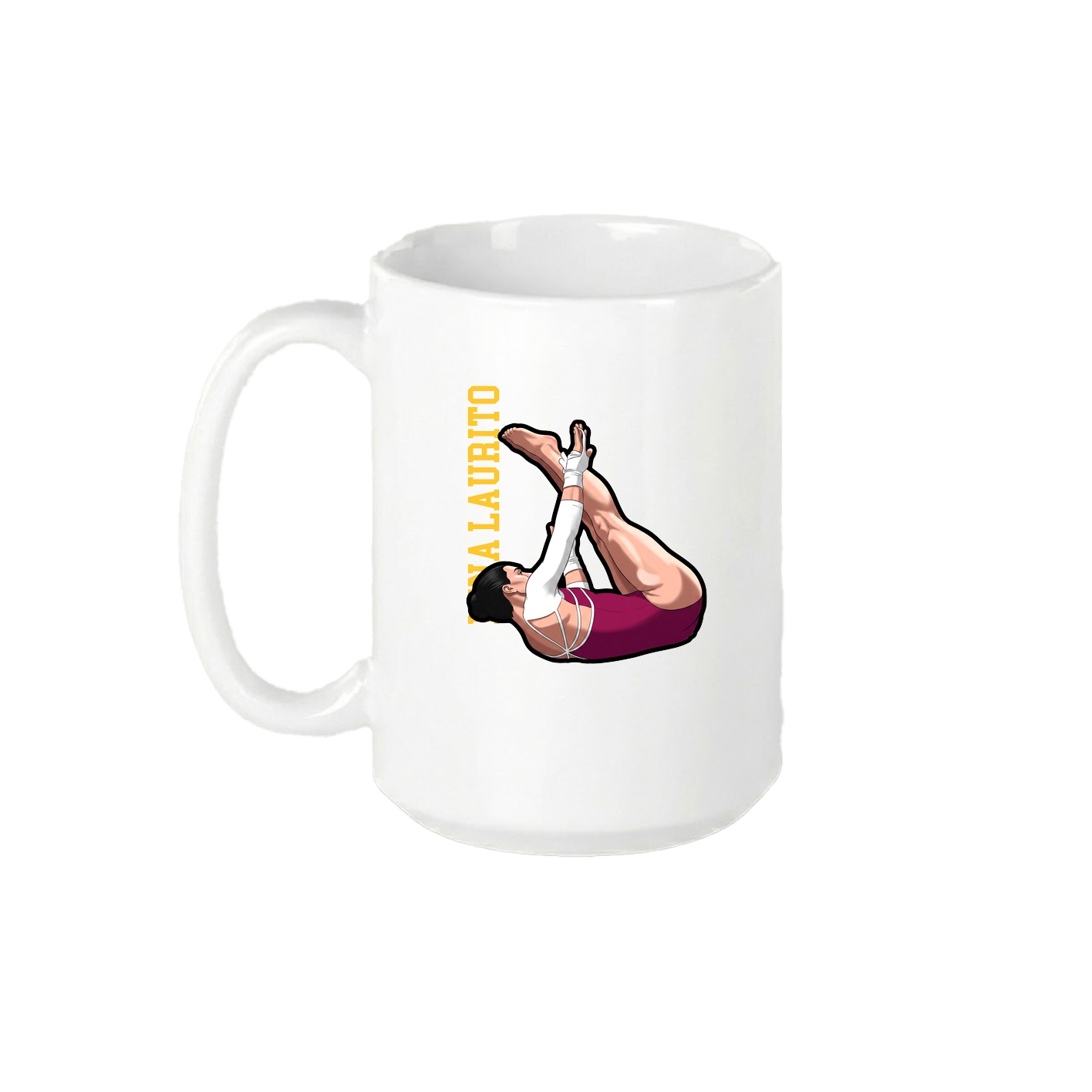 15oz Coffee Mug — Name Vertical in White