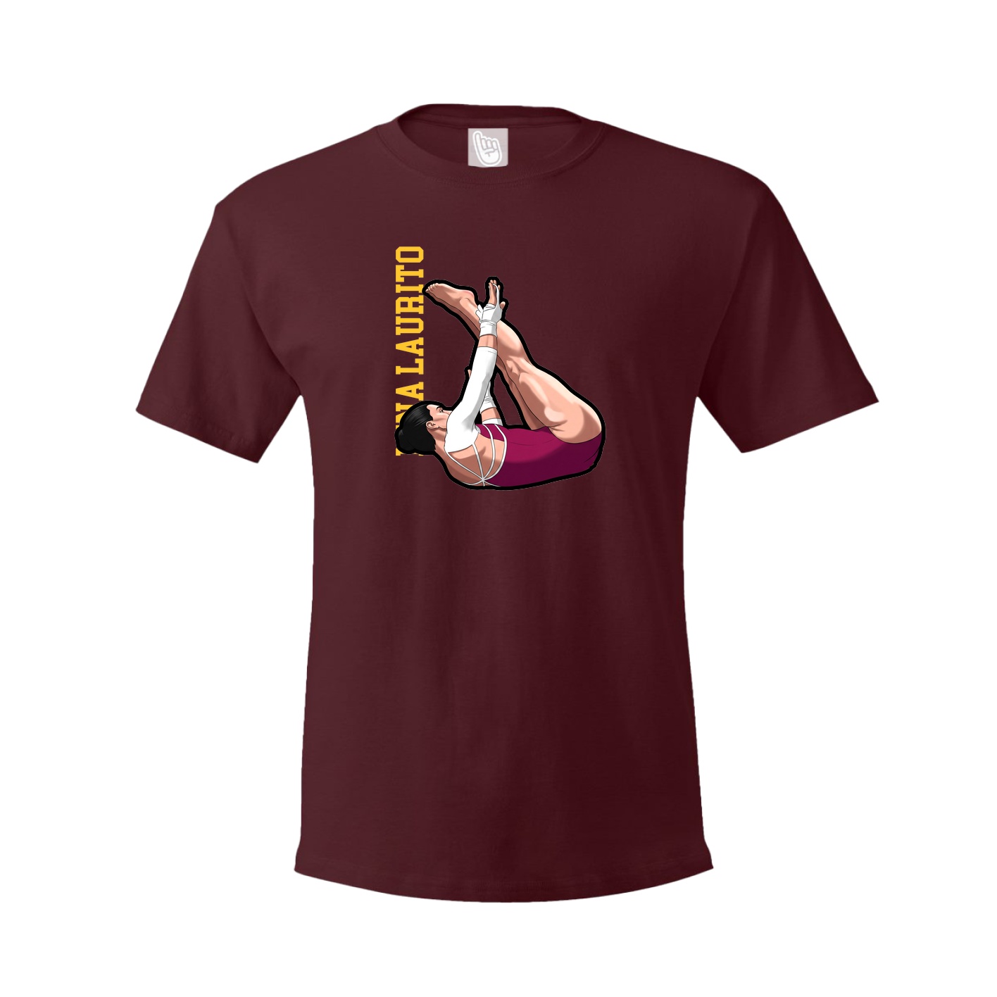 Youth Tee — Name Vertical in Maroon