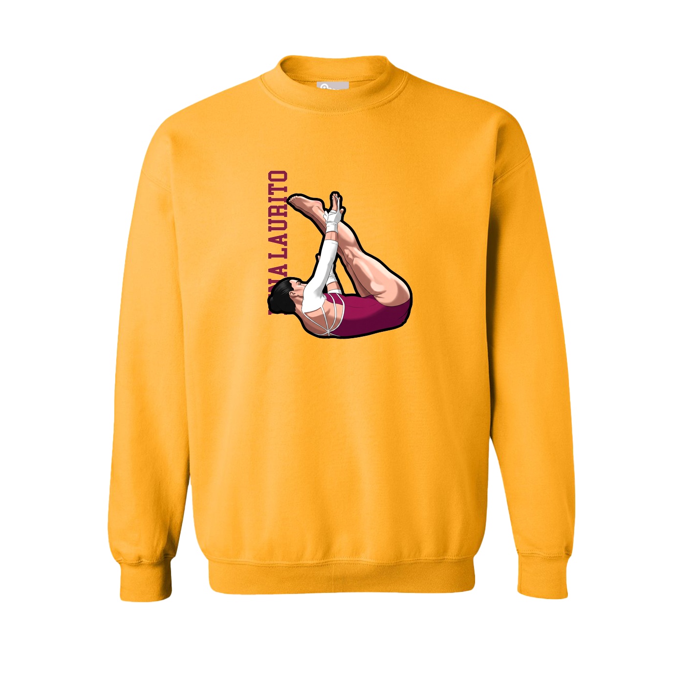 Fleece Crew — Name Vertical in Gold