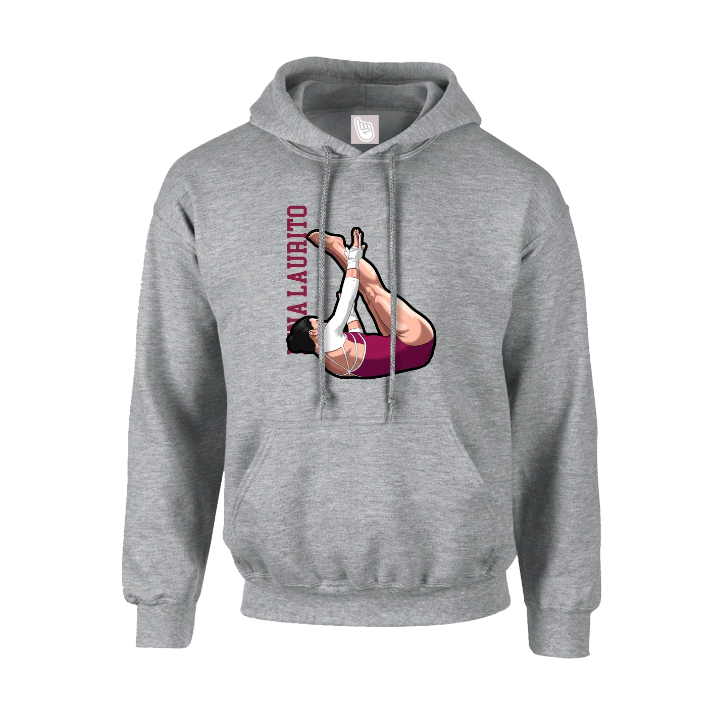 Youth Hoodie — Name Vertical in Grey