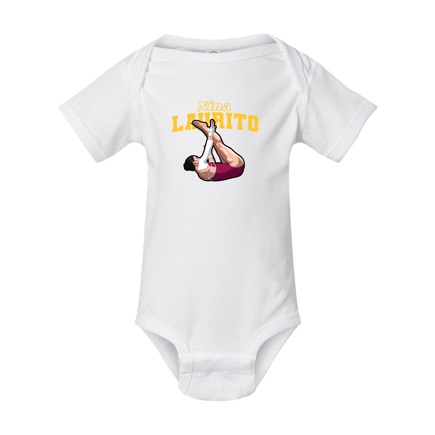 Baby Onesie — Name Arch in White