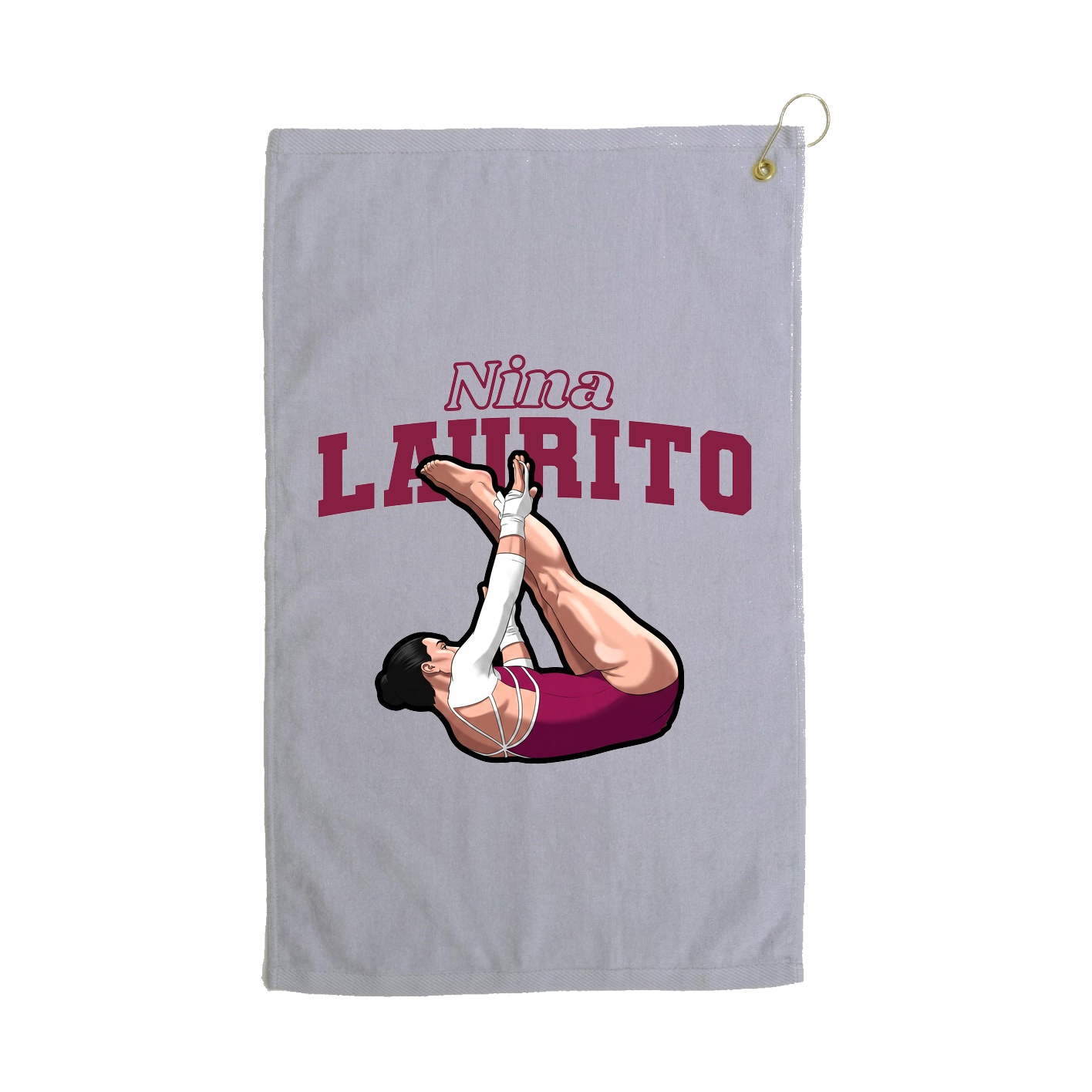 Golf Towel — Name Arch in Grey