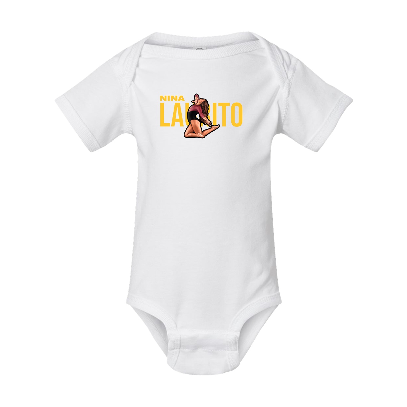 Baby Onesie — Player Name in White