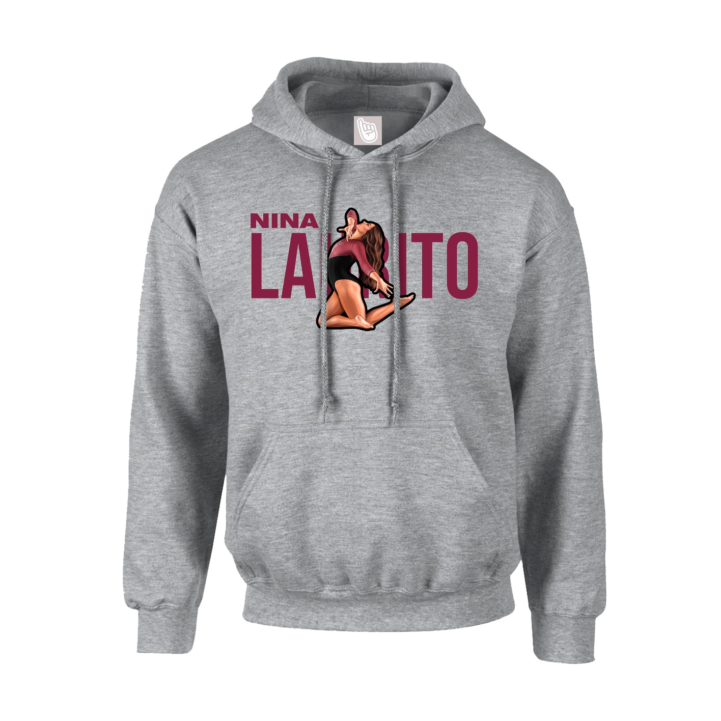 Youth Hoodie — Player Name in Grey