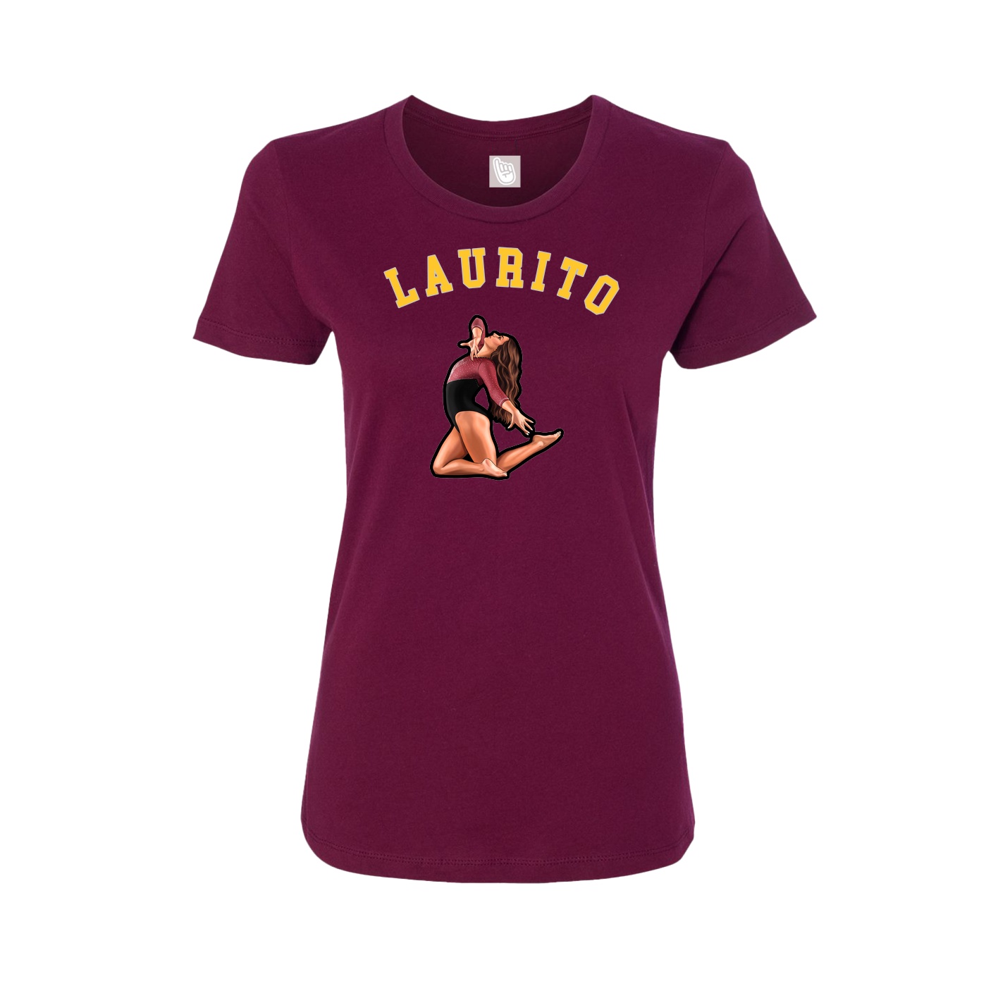 Fitted Women's Tee — Shirsey Arch in Maroon