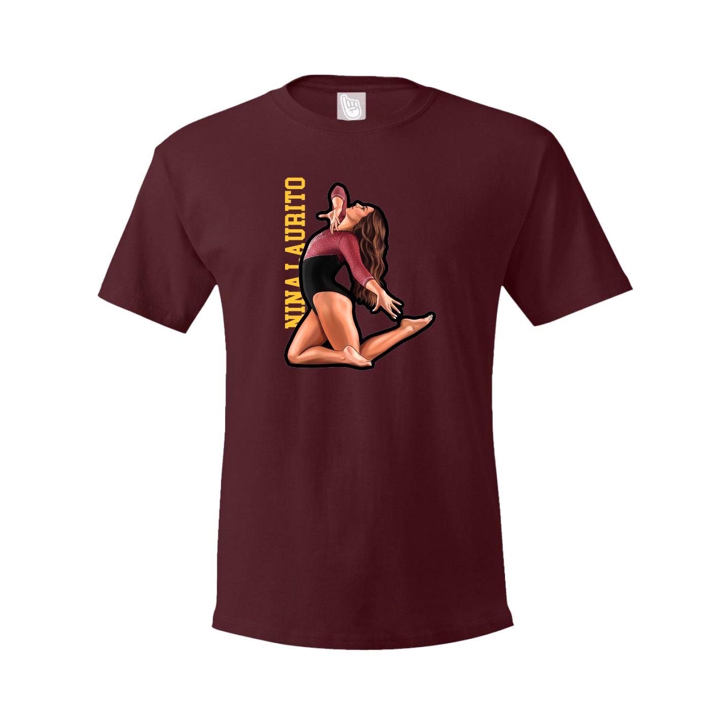 Tee — Name Vertical in Maroon