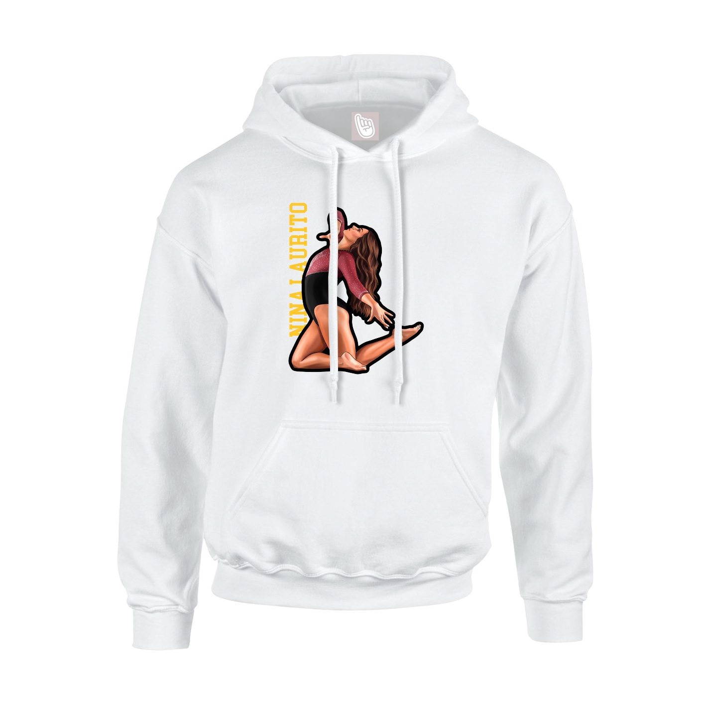 Youth Hoodie — Name Vertical in White