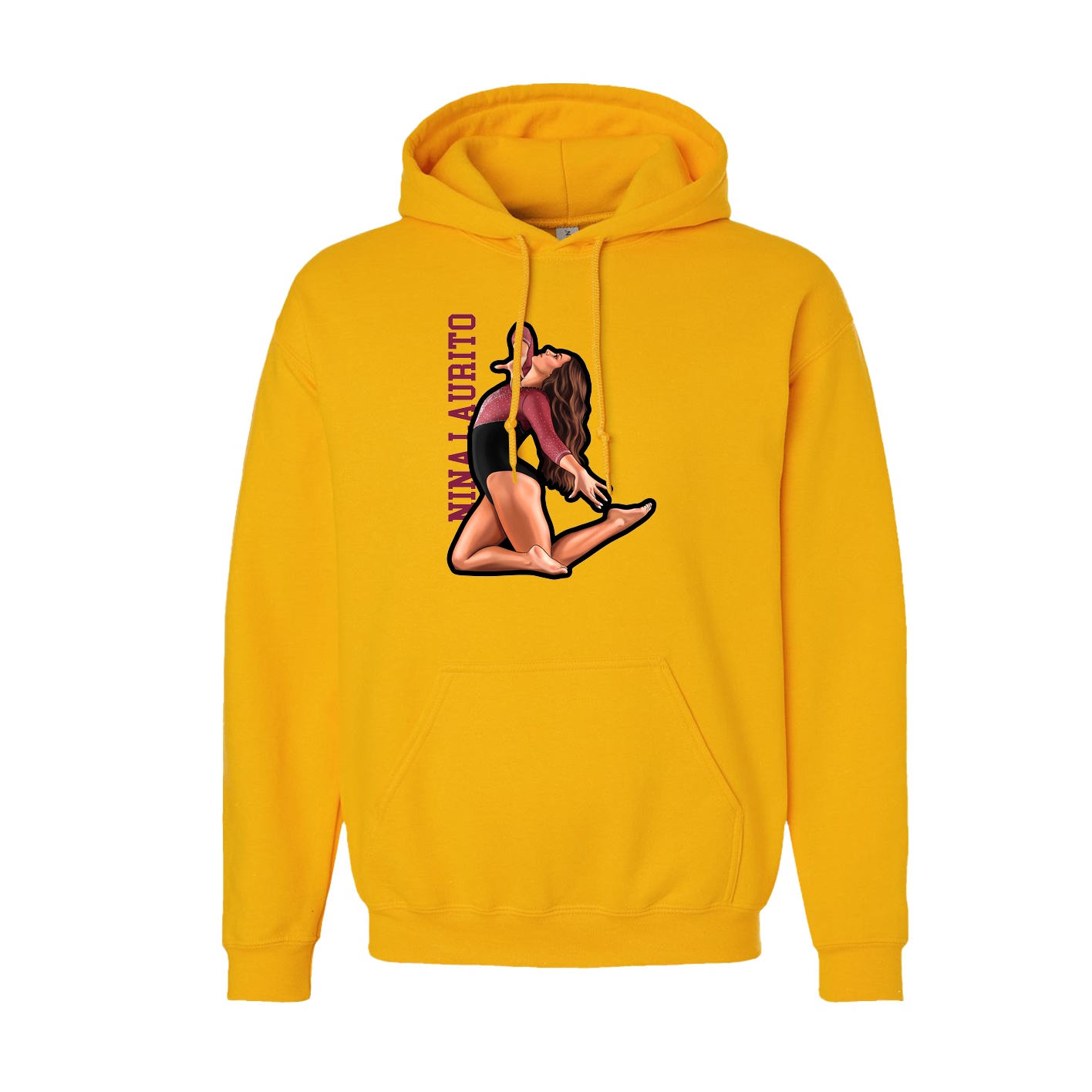Youth Hoodie — Name Vertical in Gold