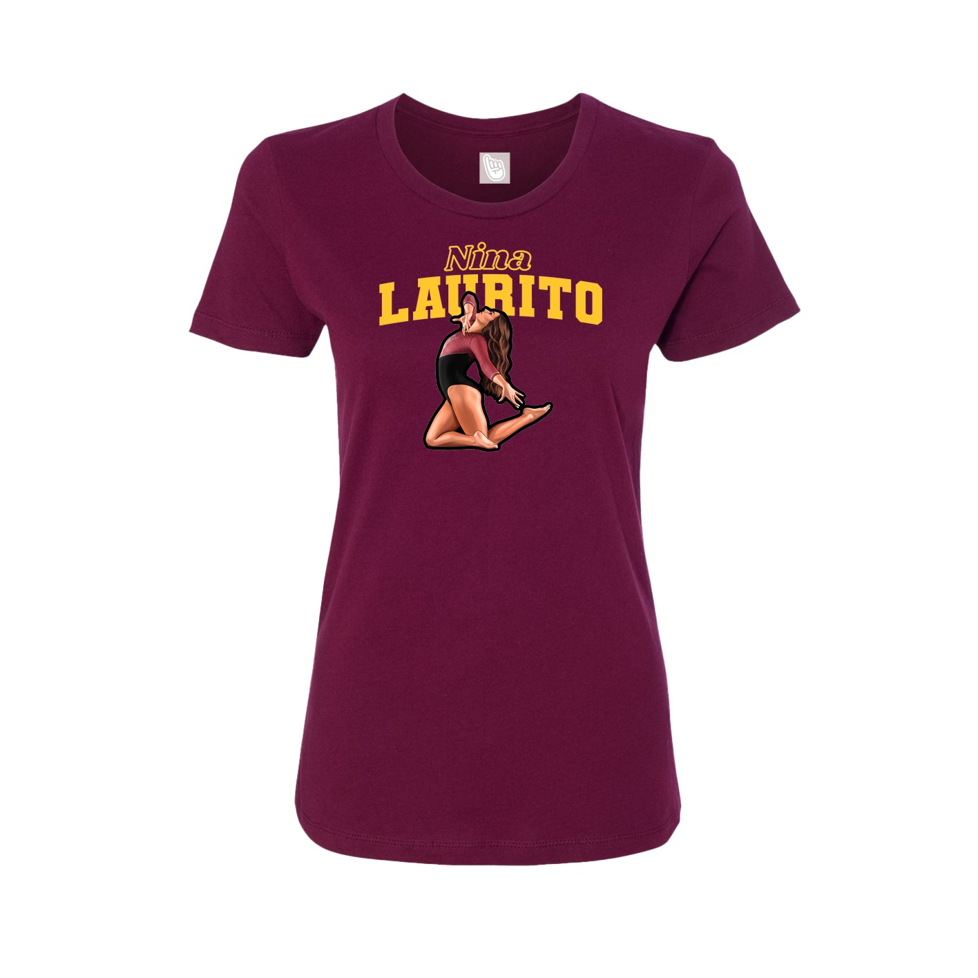 Womens Tee — Name Arch in Maroon