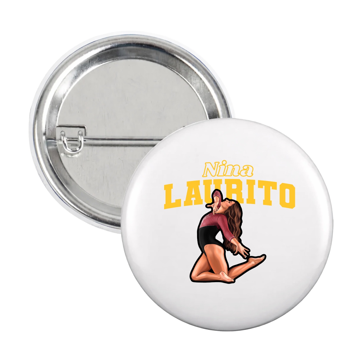 Game Day Button — Name Arch in White