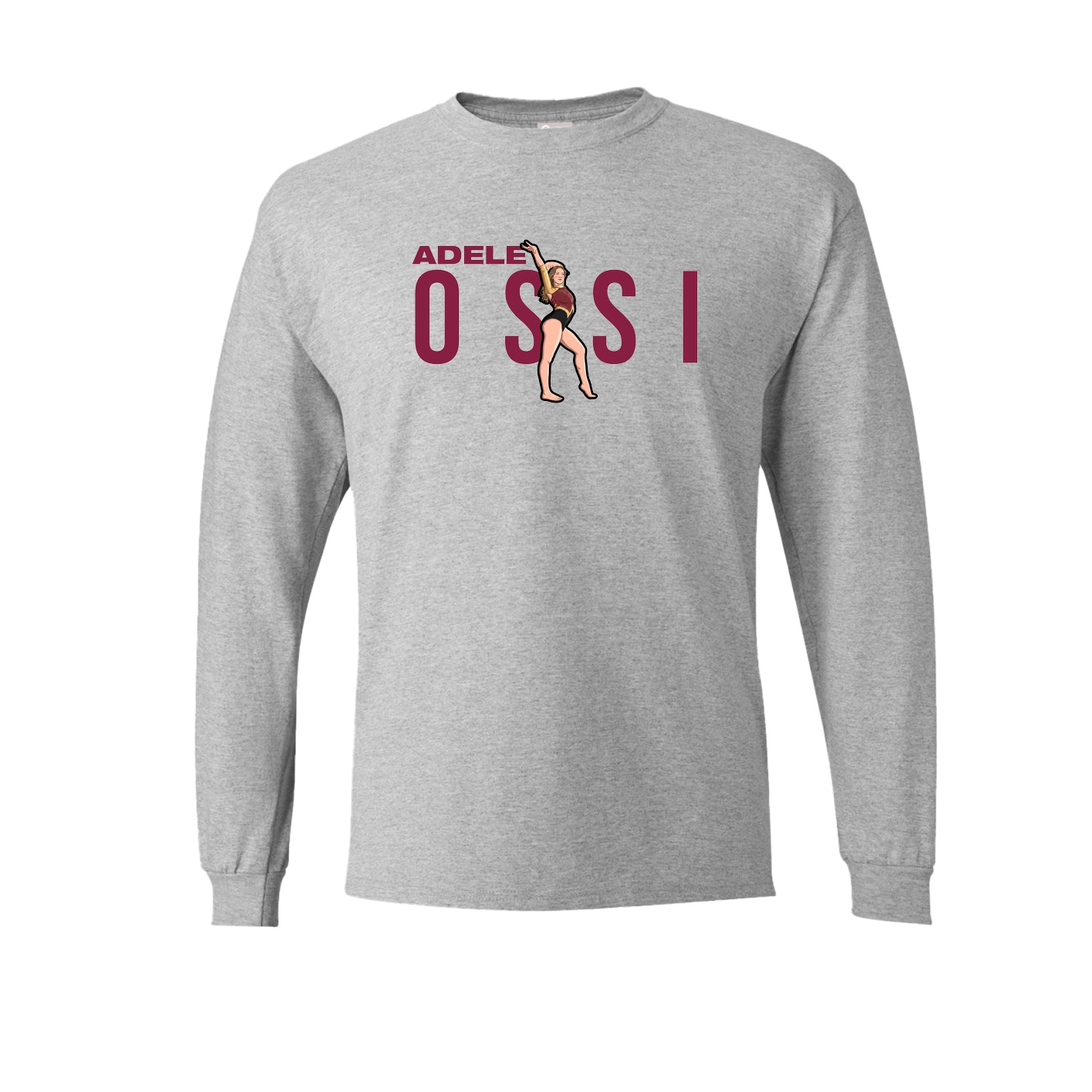 Long Sleeve Tee — Player Name in Grey