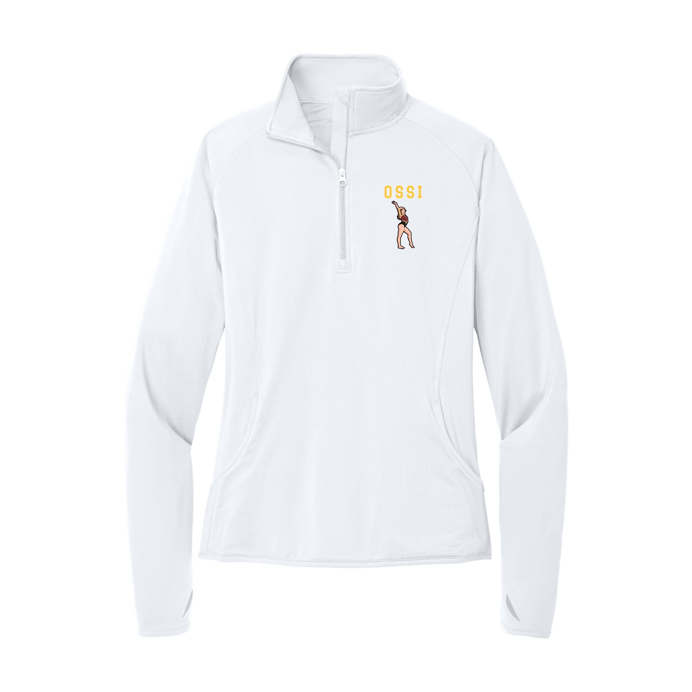 Women's Q-Zip Pullover — Shirsey in White