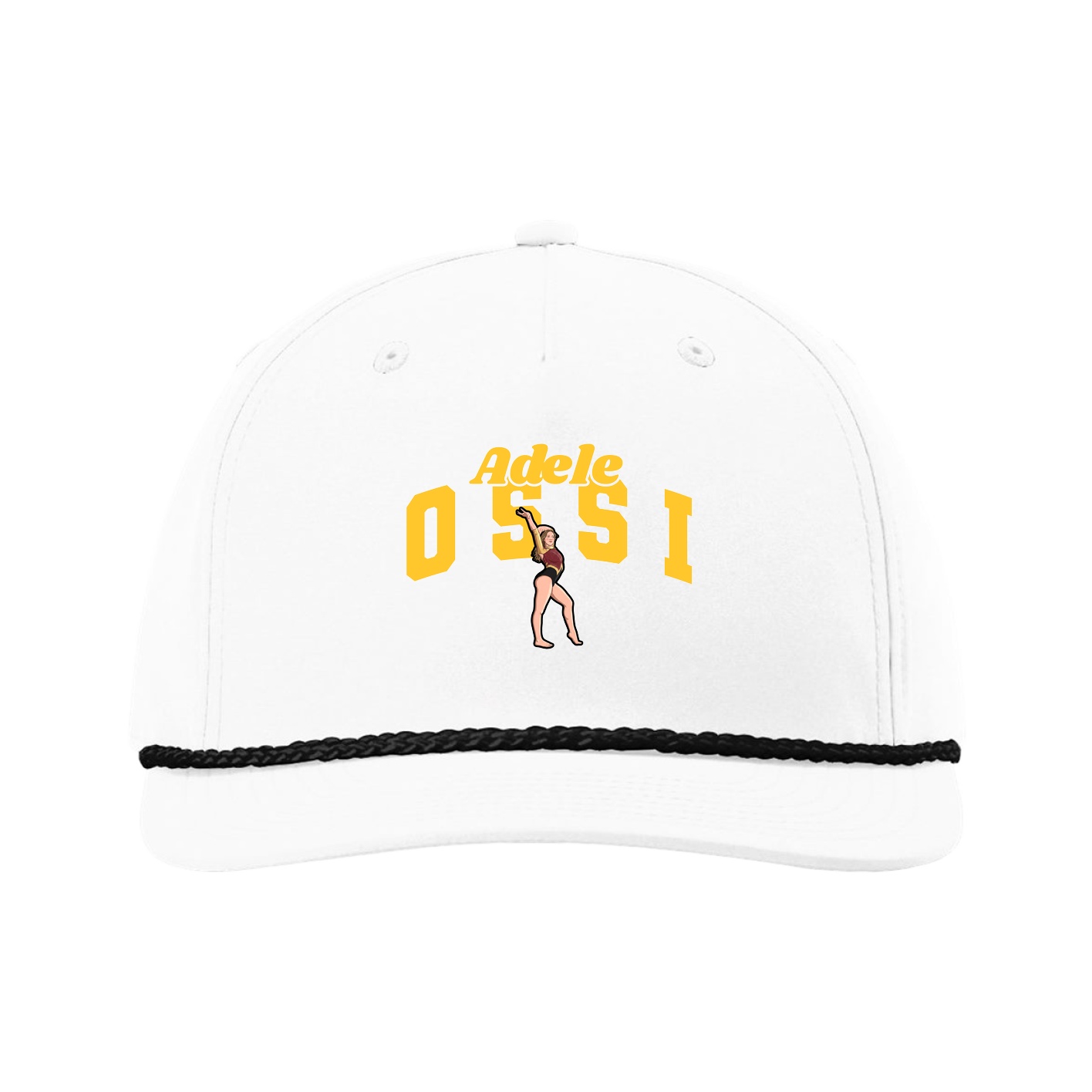 Five-Panel Classic Rope Cap — Signature Arch in White