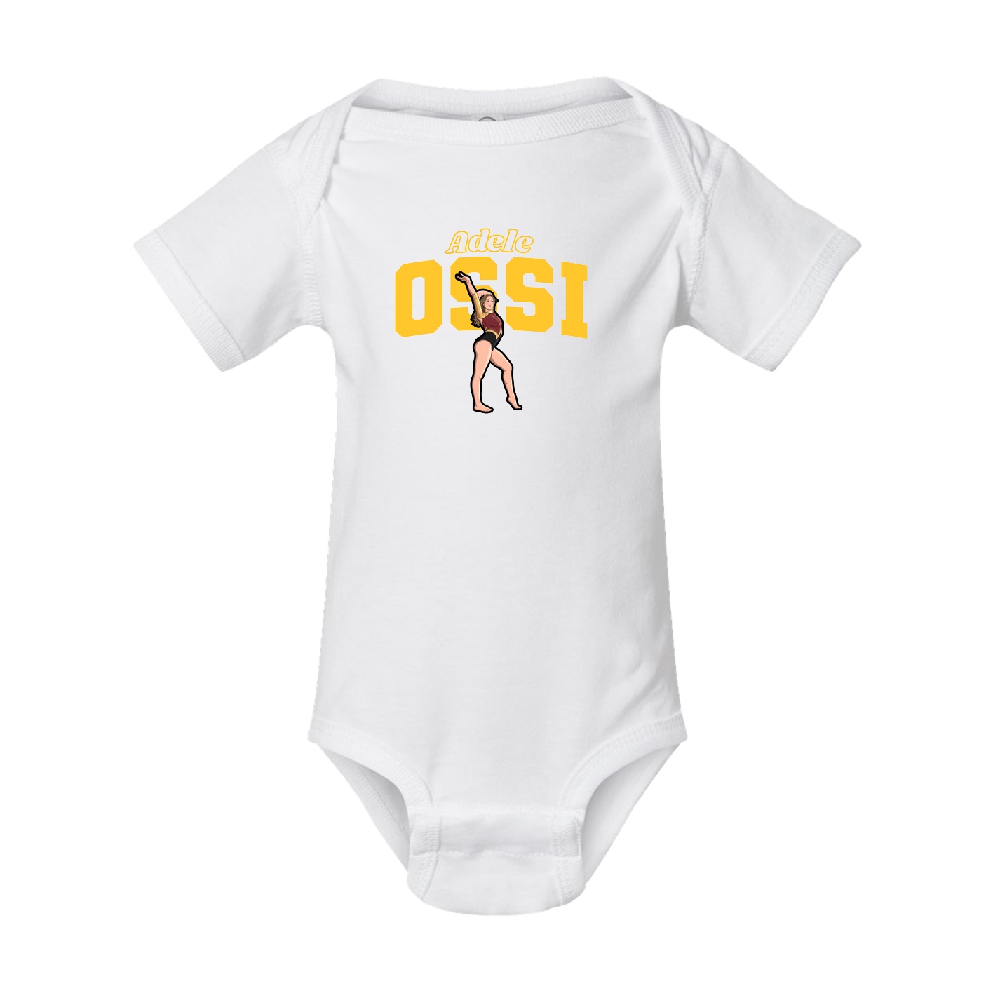 Baby Onesie — Name Arch in White