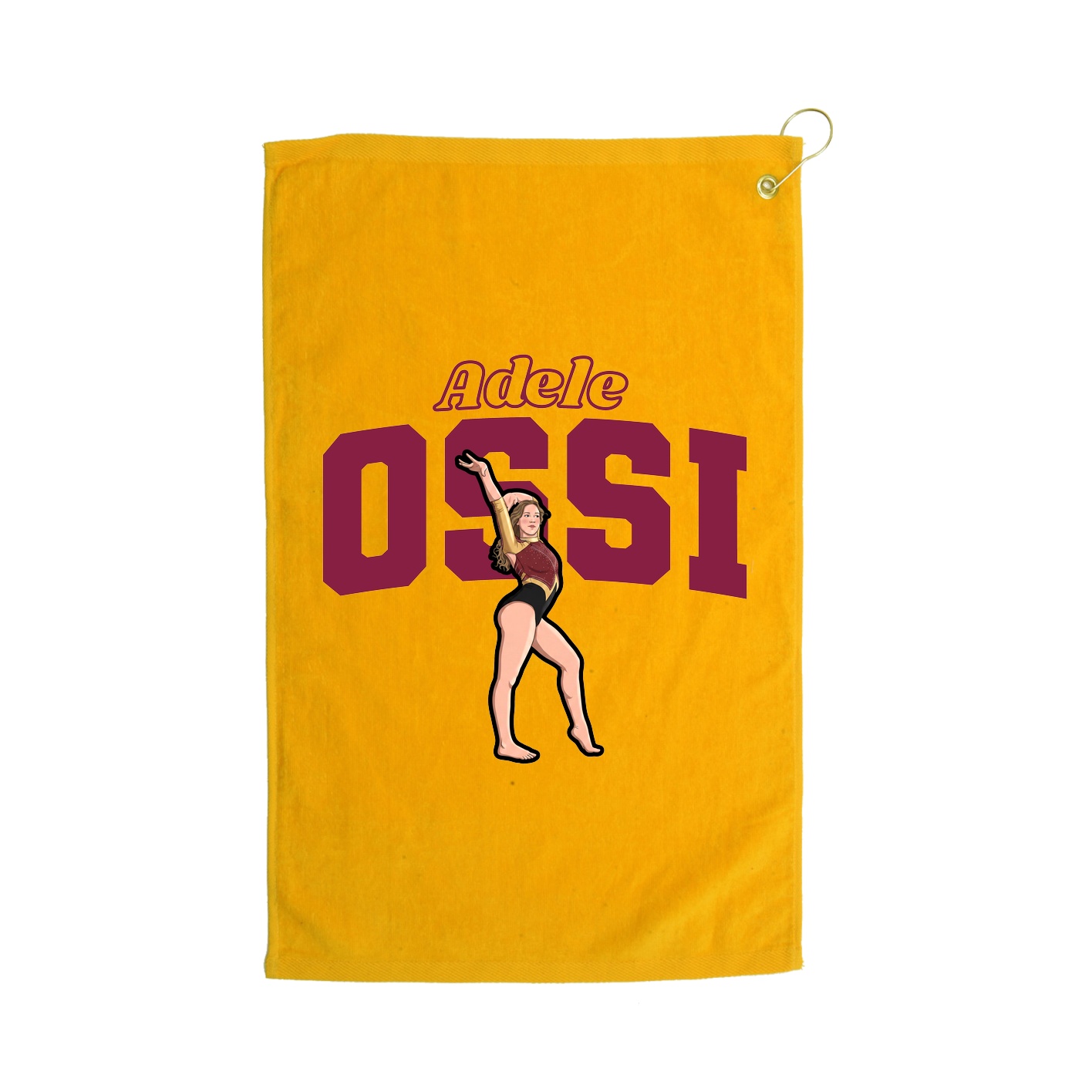 Golf Towel — Name Arch in Gold