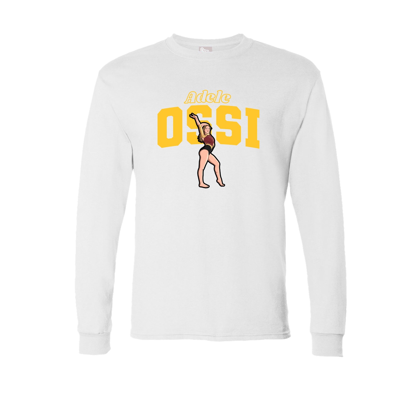 Long Sleeve Tee — Name Arch in White