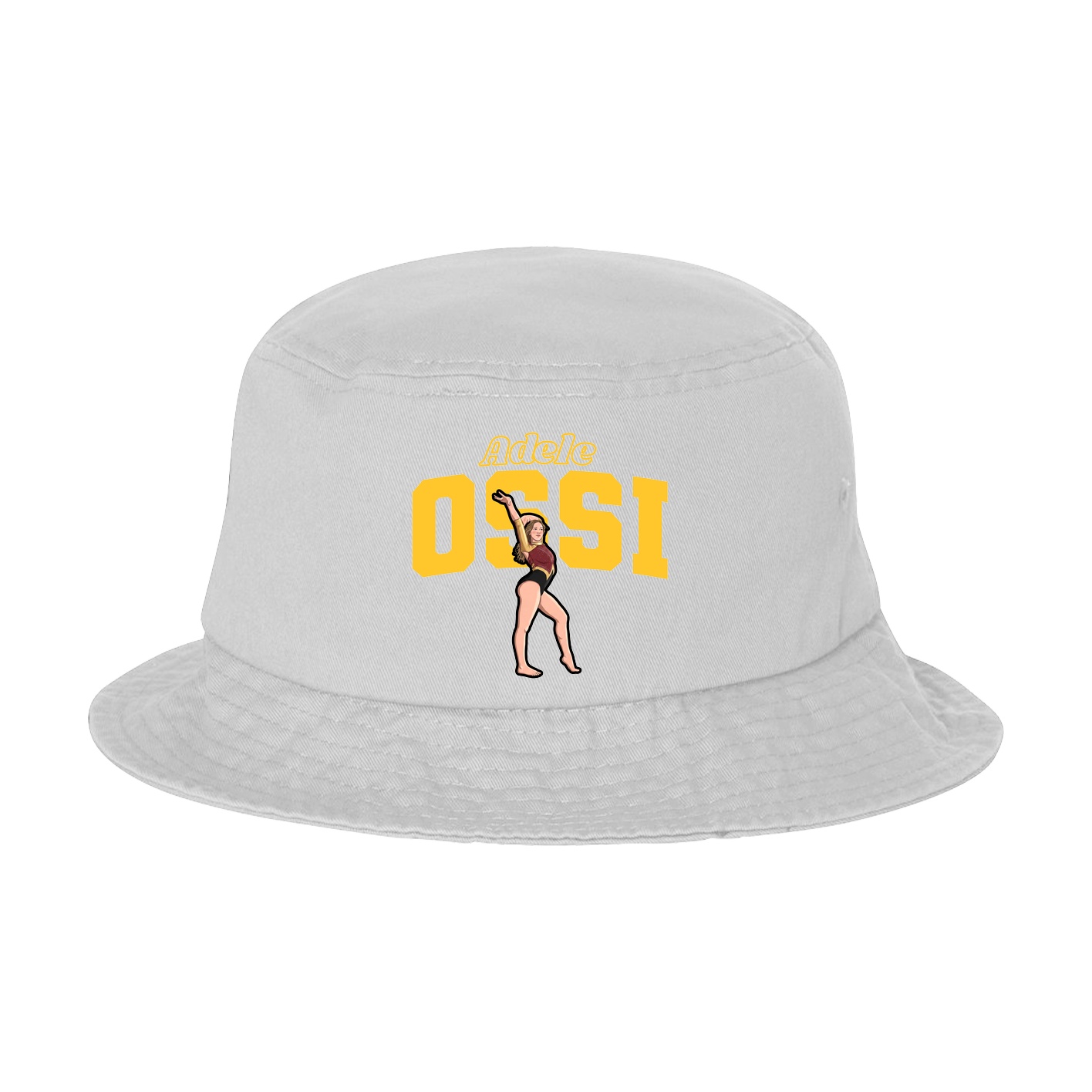 Bucket Cap — Name Arch in White