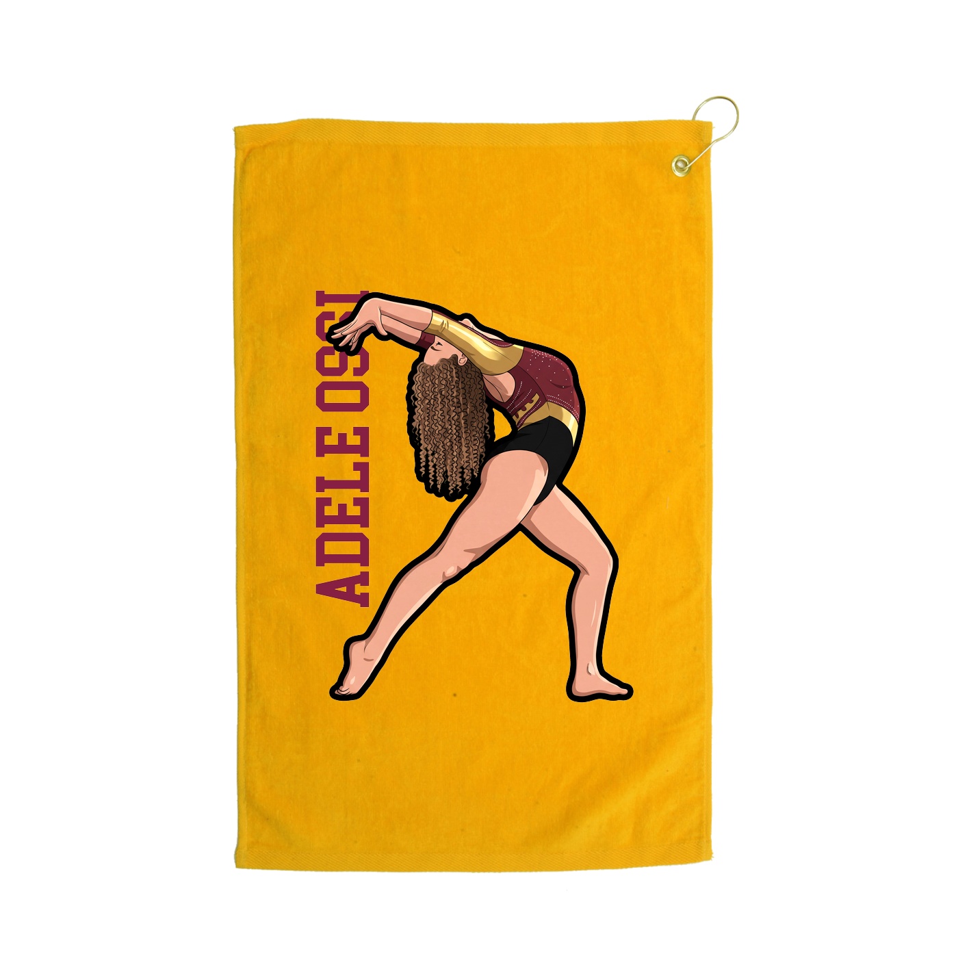Golf Towel — Name Vertical in Gold