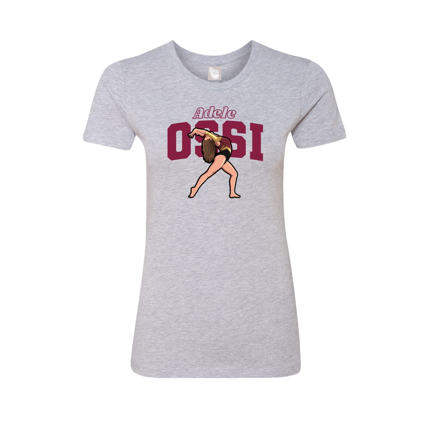 Fitted Women's Tee — Name Arch in Grey