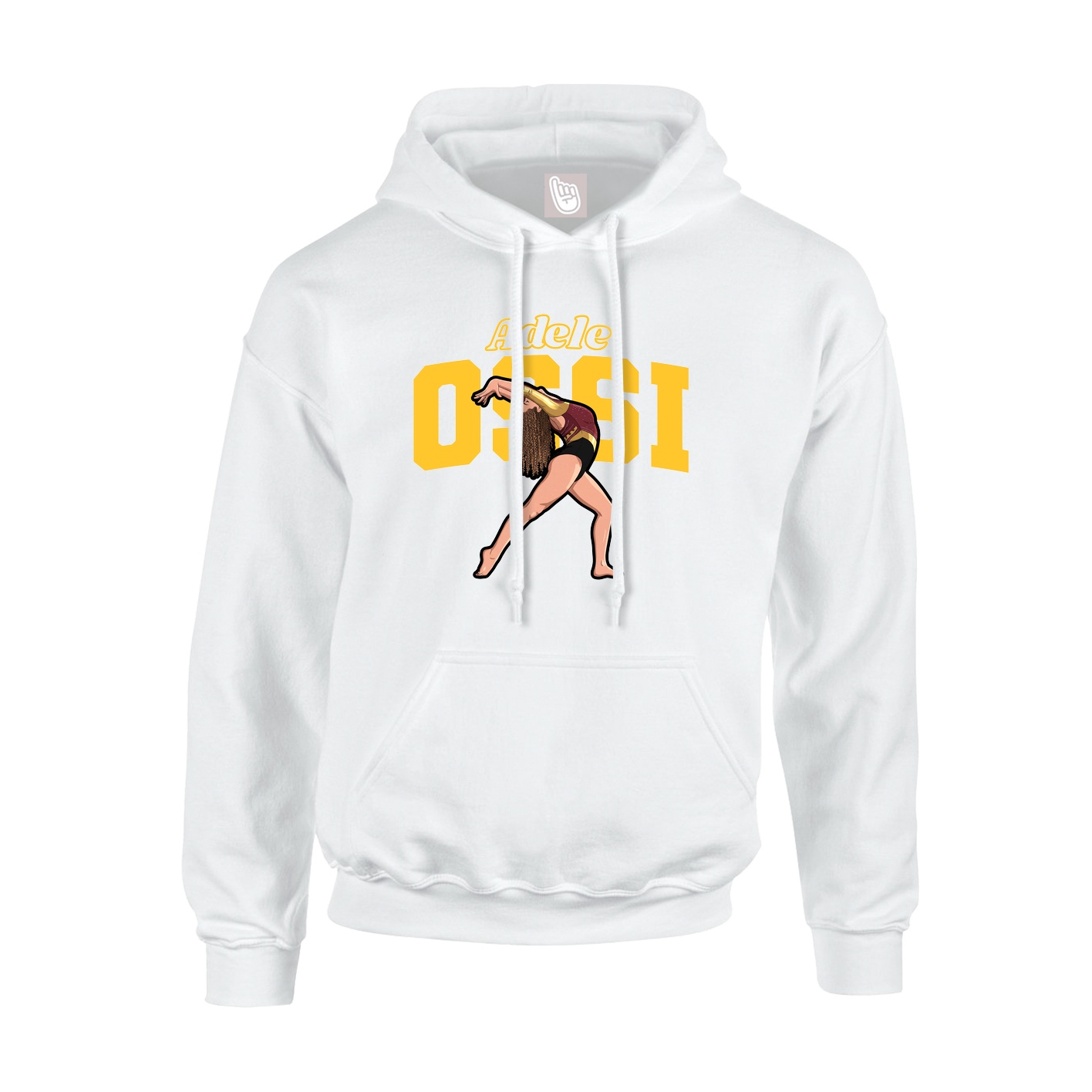 Hoodie — Name Arch in White