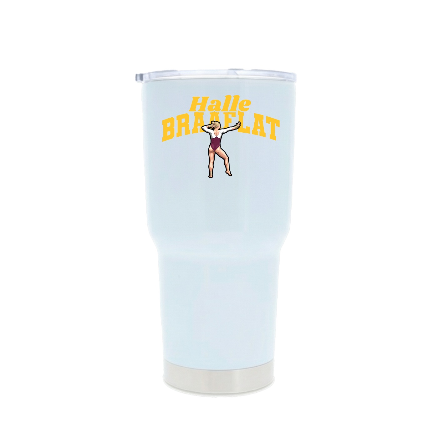30oz Stainless Steel Tumbler — Signature Arch in White