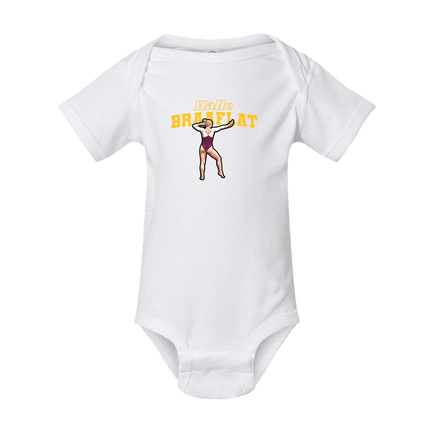 Baby Onesie — Name Arch in White