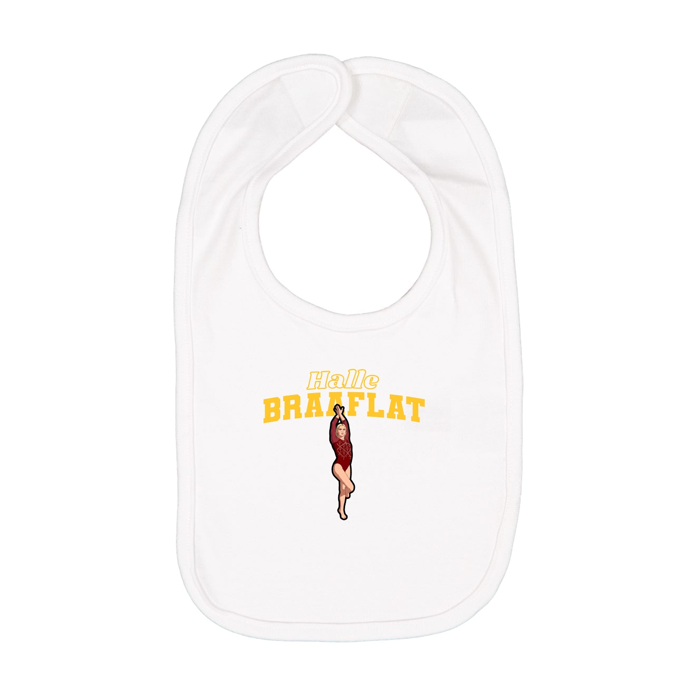 Infant Bib — Name Arch in White