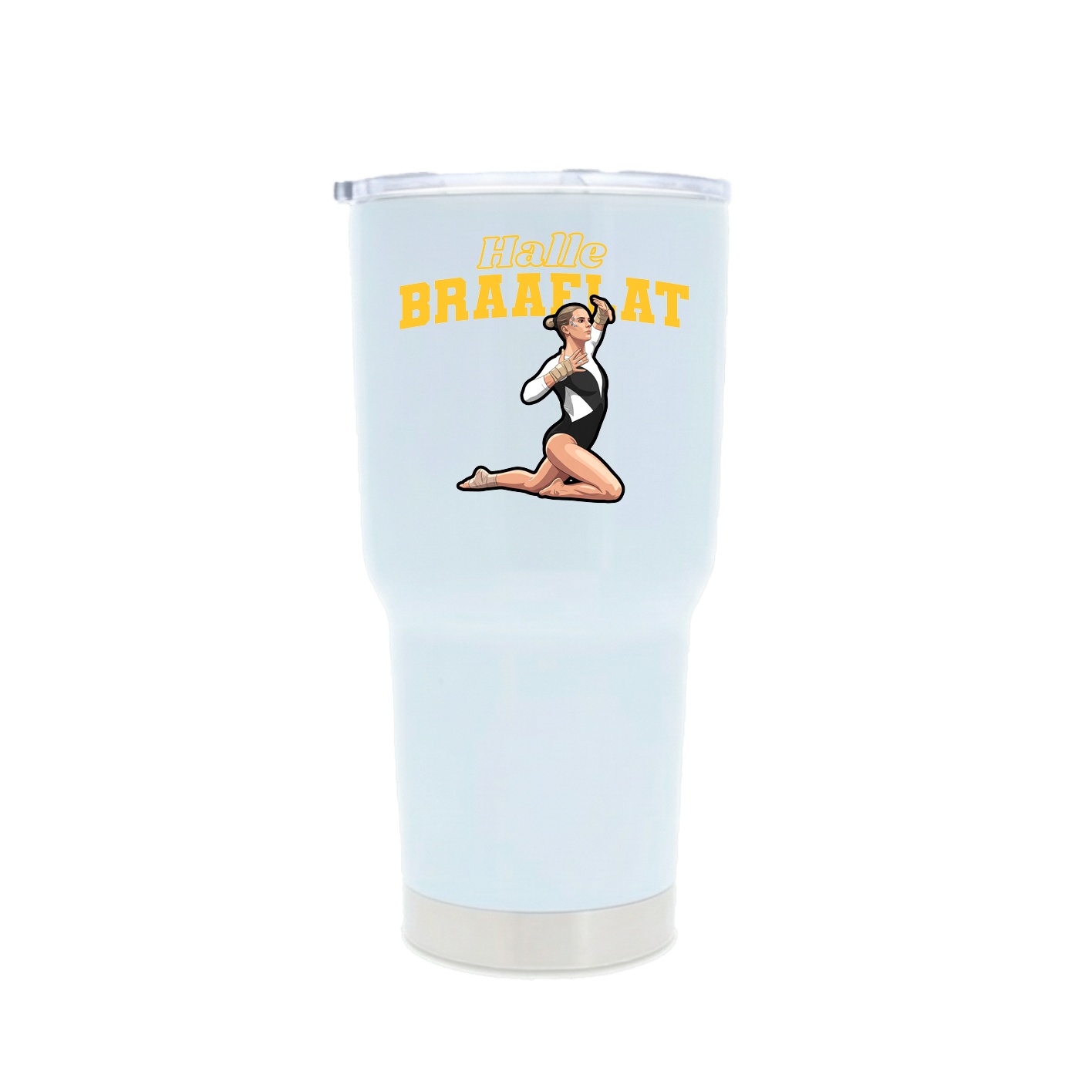 30oz Stainless Steel Tumbler — Name Arch in White